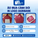 Áo mưa cánh dơi vải nhựa Rạng Đông in logo màu đỏ
