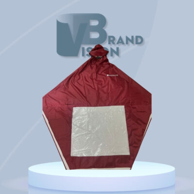 Áo mưa cánh dơi vải nhựa Rạng Đông in logo màu đỏ