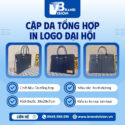 Cặp da tổng hợp in logo đại hội màu xanh dương