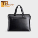 Cặp da TRITA in logo màu đen