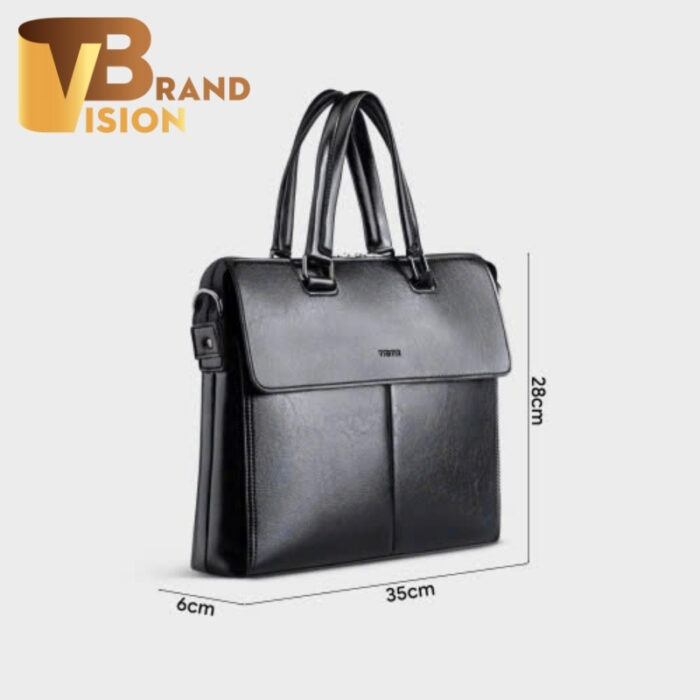 Cặp da TRITA in logo màu đen