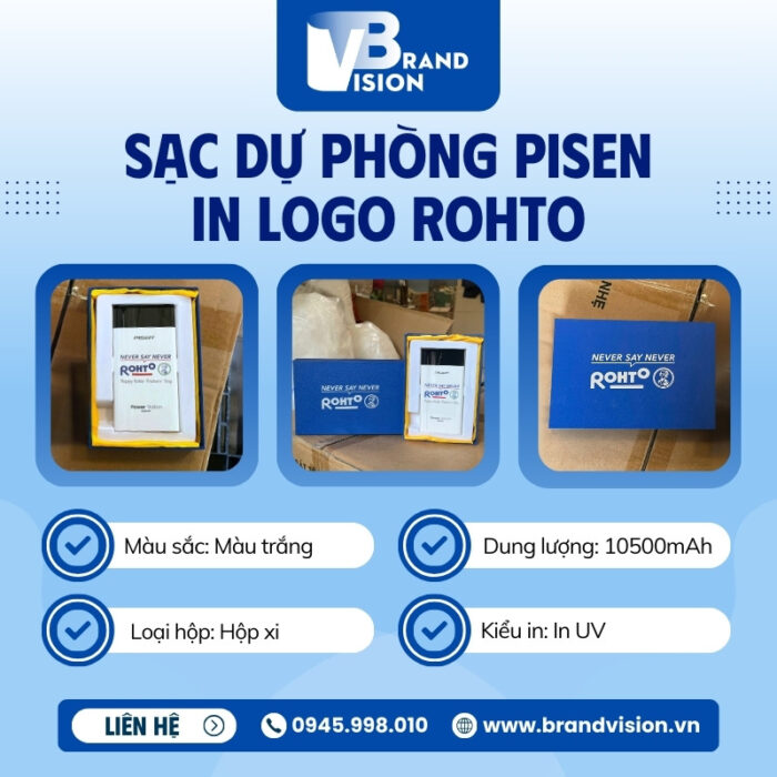 Sạc dự phòng in logo thương hiệu Pinsen