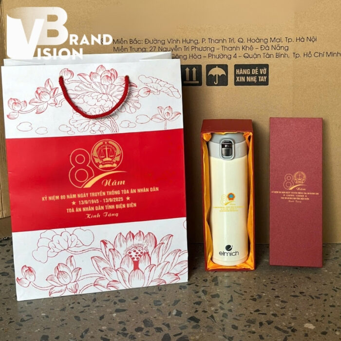 Bình giữ nhiệt Elmich quà tặng 80 năm Ngày truyền thống Tòa án Nhân dân in logo BGN-24 (1)
