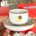 Bộ ấm chén vẽ hoa quà tặng 80 năm Ngày truyền thống Tòa án Nhân dân in logo AC-25 (4)
