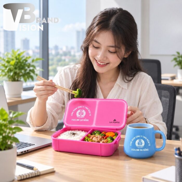 Bộ giftset cốc sứ và hộp đựng cơm