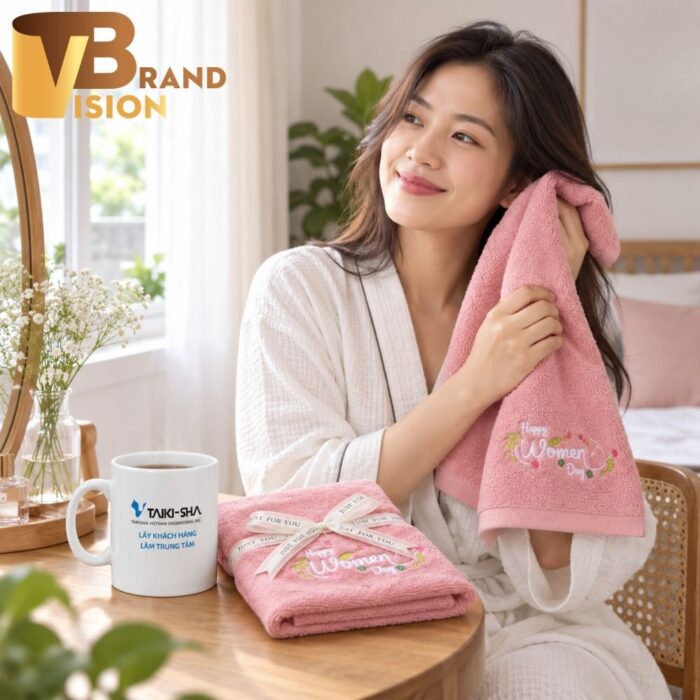 Set quà tặng ly sứ và khăn bông