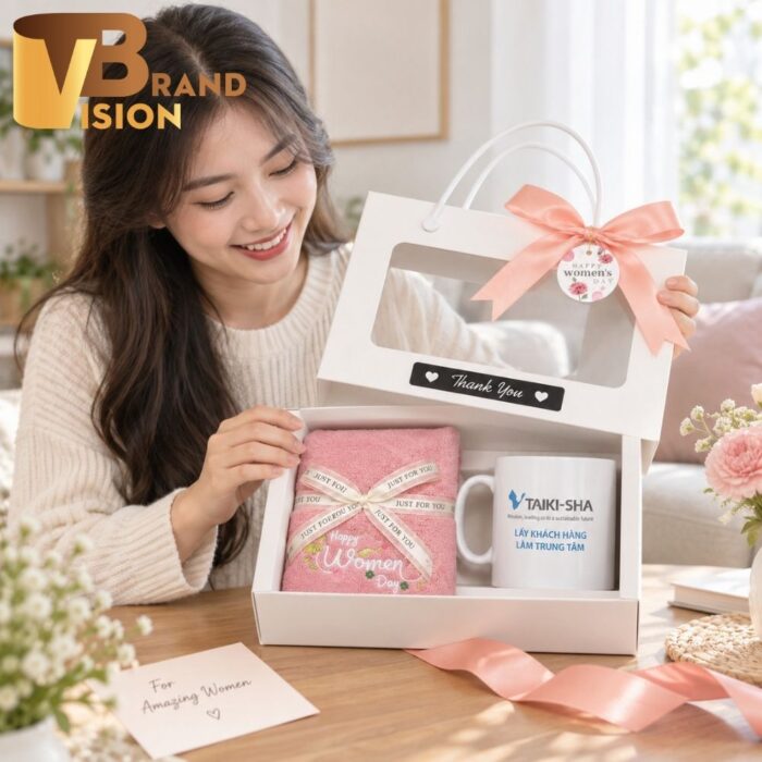 Set quà tặng ly sứ và khăn bông