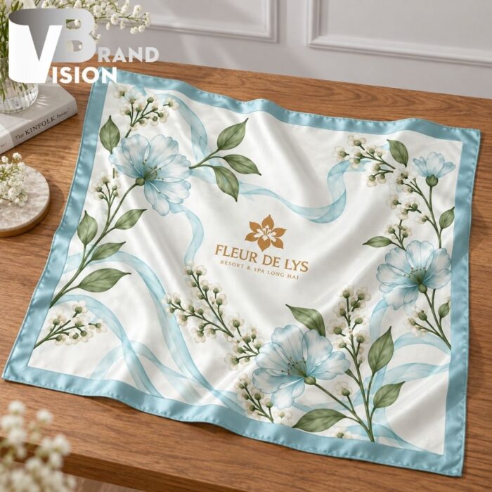 Bộ Giftset Khăn Lụa Và Cốc Sứ Hỏa Biến In Logo