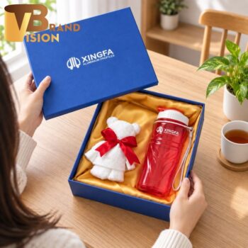 Bộ quà tặng khăn gấp gấu và bình nước nhựa