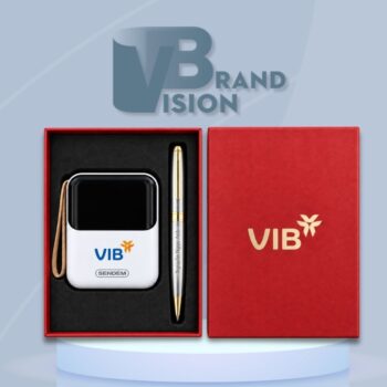 Bộ Giftset Sạc Dự Phòng Và Bút Ký Vỏ Kim Loại In Logo