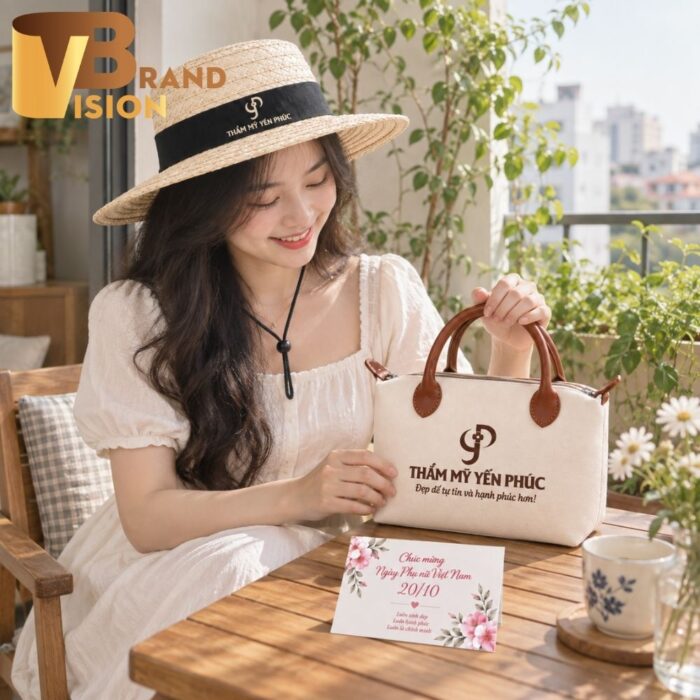 Bộ giftset túi xách và mũ cói