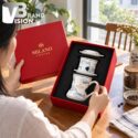 Bộ phin cafe men kem vẽ cá
