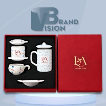 Bộ Quà Tặng Phin Pha Cà Phê Và Cốc Lọc Trà In Logo