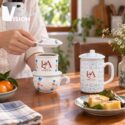 Bộ Quà Tặng Phin Pha Cà Phê Và Cốc Lọc Trà In Logo