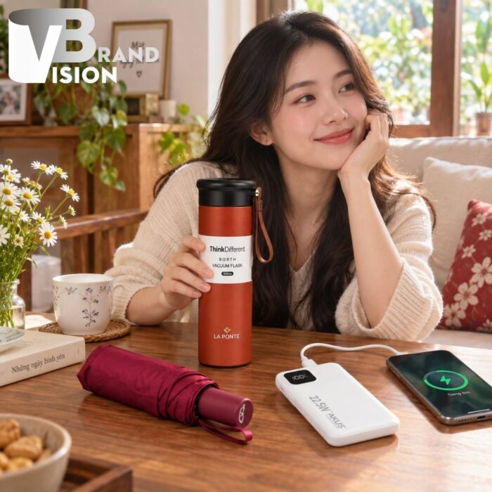 Giftset bình giữ nhiệt, ô dù, sạc dự phòng