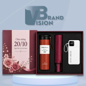 Giftset bình giữ nhiệt, ô dù, sạc dự phòng