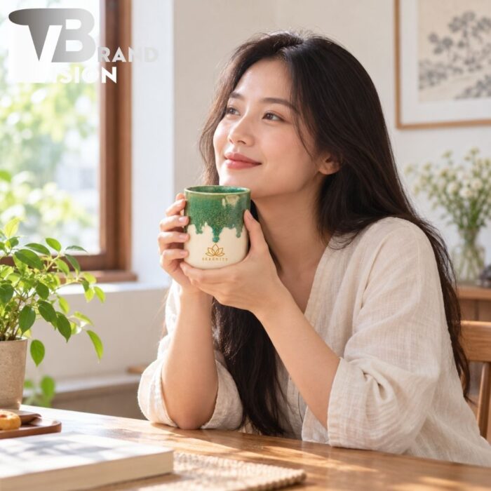 Bộ giftset lọ hoa và cốc sứ men hỏa biến