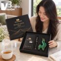 Bộ Quà Tặng Cao Cấp Tượng Dê, Sổ Da Và Bút Ký In Logo