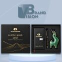 Bộ Quà Tặng Cao Cấp Tượng Dê, Sổ Da Và Bút Ký In Logo