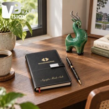 Bộ Quà Tặng Cao Cấp Tượng Dê, Sổ Da Và Bút Ký In Logo
