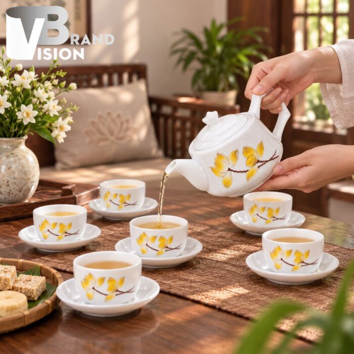 Bộ trà dáng trúc quà tặng
