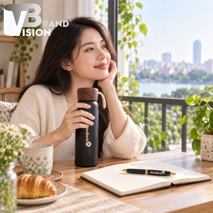 Combo Quà Tặng Bình Giữ Nhiệt Và Bút Ký In Logo