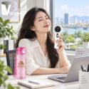 Set Quà Tặng Quạt Điện Cầm Tay Và Bình Nước Nhựa In Logo