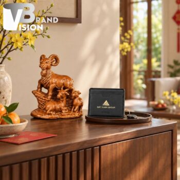 Set quà tặng tượng Dê và ví da đựng thẻ