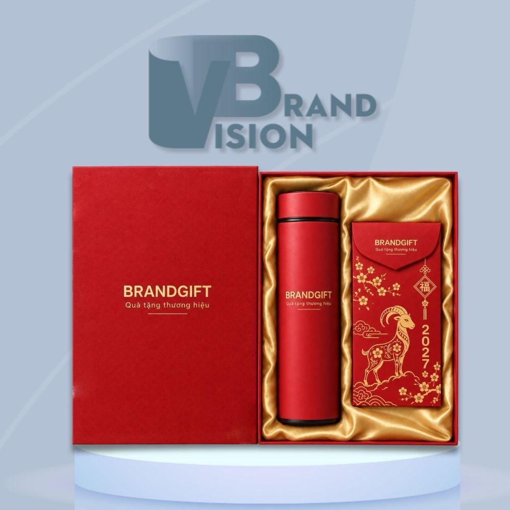 Quà tặng bình giữ nhiệt và bao lì xì