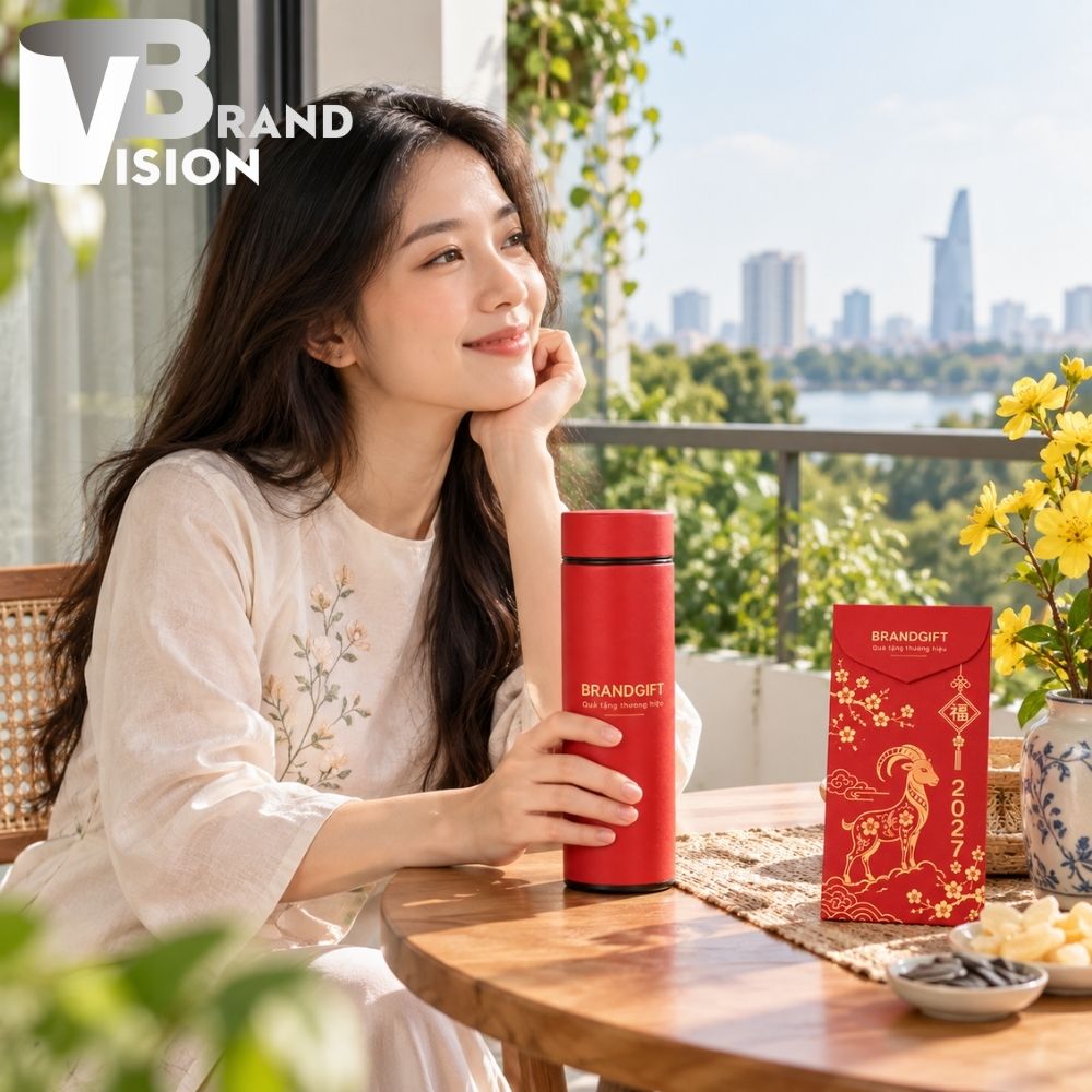 Quà tặng bình giữ nhiệt và bao lì xì