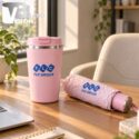 Bộ quà tặng ô dù và cốc giữ nhiệt in logo