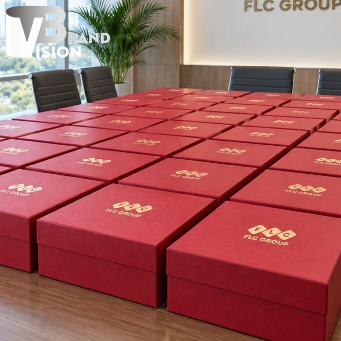 Bộ quà tặng ô dù và cốc giữ nhiệt in logo