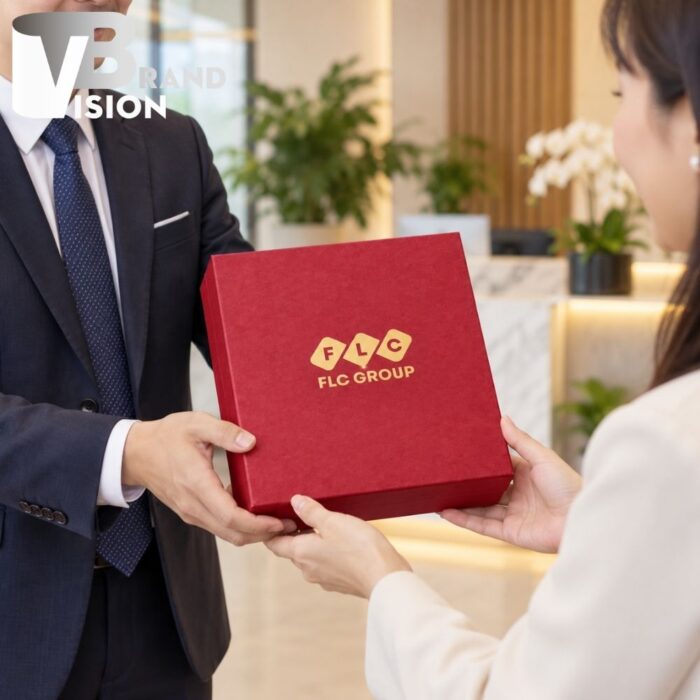 Bộ quà tặng ô dù và cốc giữ nhiệt in logo
