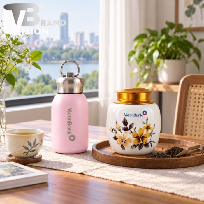 Bộ quà tặng bình giữ nhiệt và hũ trà