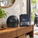 Set quà tặng mũ bảo hiểm và áo mưa in logo