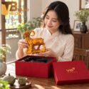 Tượng Dê gốm sứ men hoàng thổ