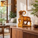 Tượng Dê gốm sứ men hoàng thổ