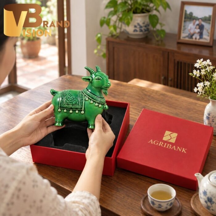 Tượng Dê gốm sứ men ngọc lục